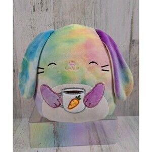 Squishmallows Candy the Bunny Carrot Mug Tie Dye 8" Easter Basket Plush Toy